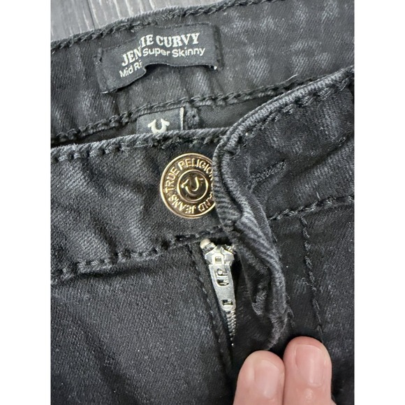 True Religion Jennie Curvy Super Skinny Jeans Black Mid Rise Womens Size 29 - Picture 6 of 12